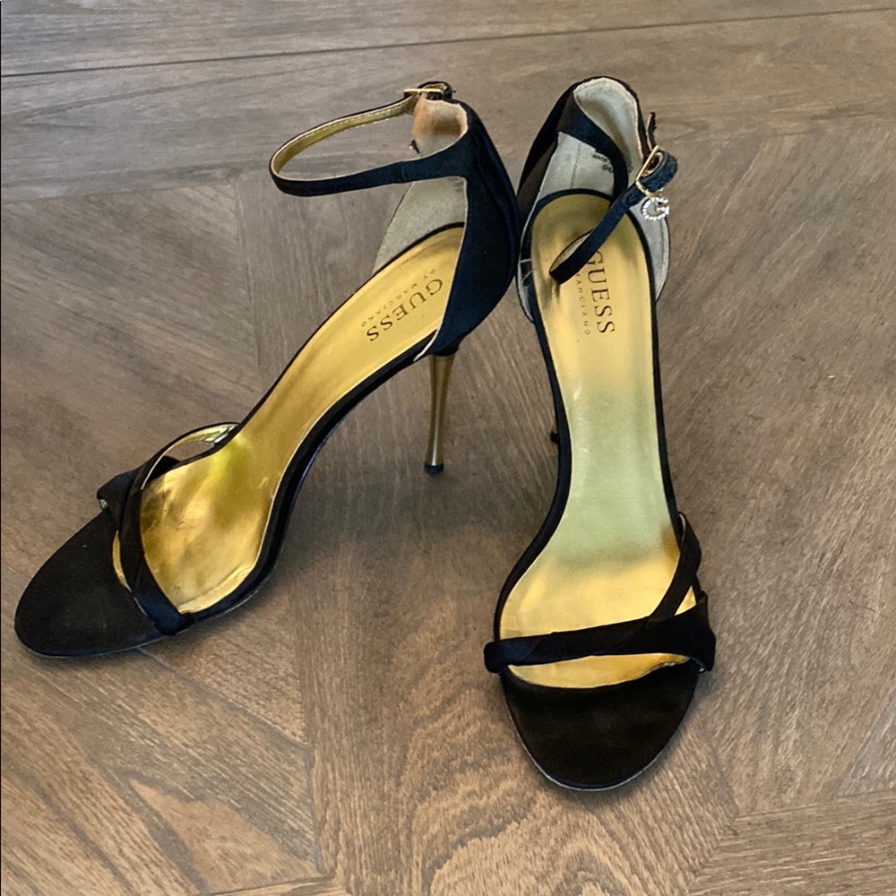 Guess Black and Gold Stiletto Heels